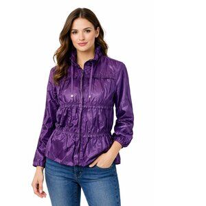 Chico's Windbreaker Jacket Size 1 (8) Metallic Purple NWOT